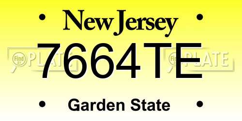 7664TE New Jersey License Plate