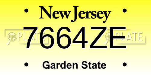 7664ZE New Jersey License Plate