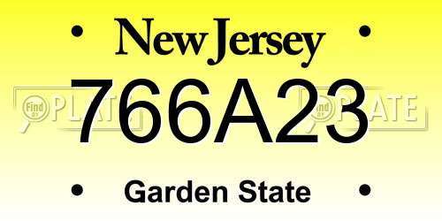 766A23 New Jersey License Plate