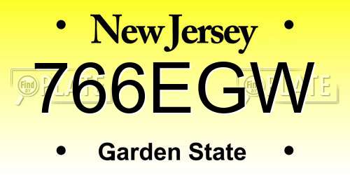 766EGW New Jersey License Plate