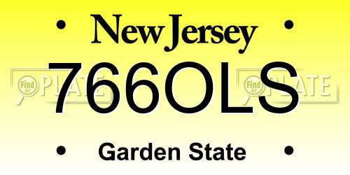 766OLS New Jersey License Plate