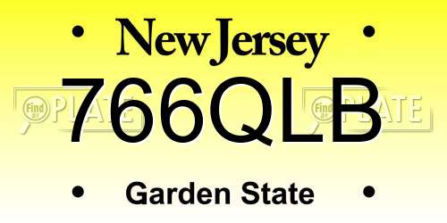 766QLB New Jersey License Plate