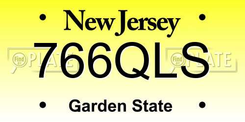766QLS New Jersey License Plate