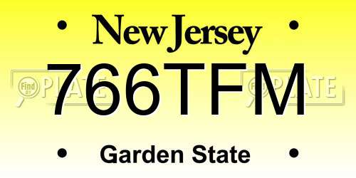 766TFM New Jersey License Plate