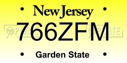 766ZFM New Jersey License Plate
