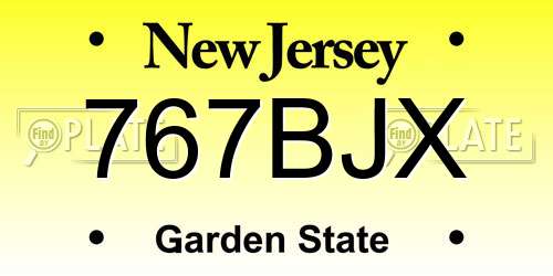 767BJX New Jersey License Plate