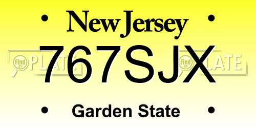 767SJX New Jersey License Plate