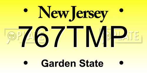 767TMP New Jersey License Plate