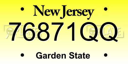 76871QQ New Jersey License Plate