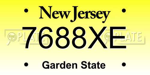 7688XE New Jersey License Plate