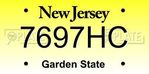 7697HC New Jersey License Plate