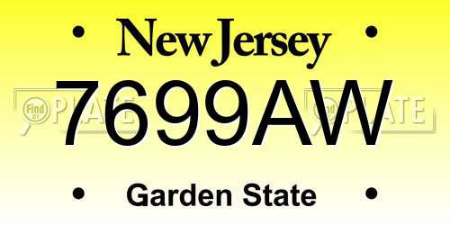 7699AW New Jersey License Plate