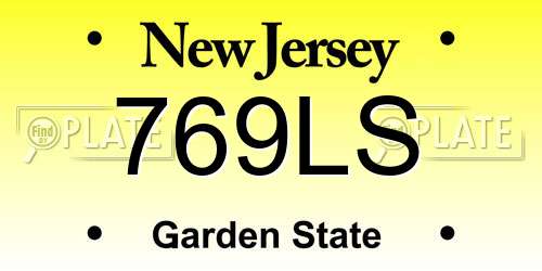 769LS New Jersey License Plate