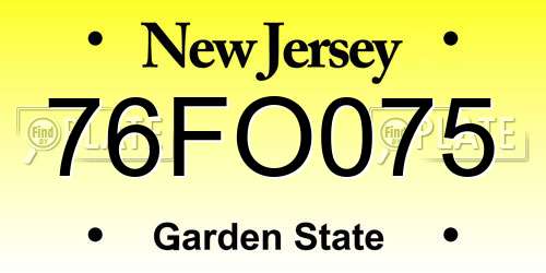 76FO075 New Jersey License Plate