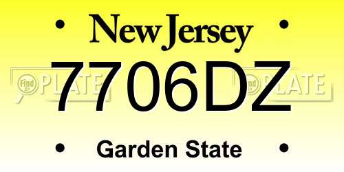 7706DZ New Jersey License Plate