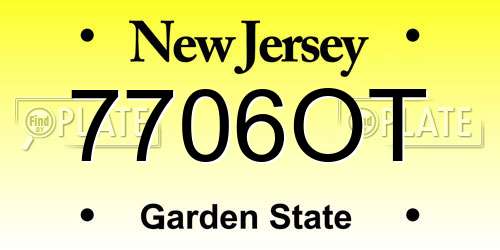 7706OT New Jersey License Plate
