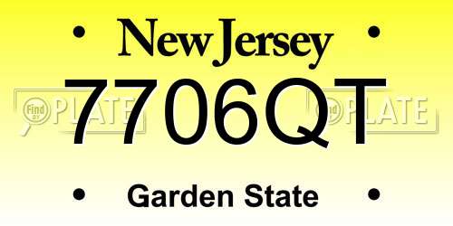 7706QT New Jersey License Plate