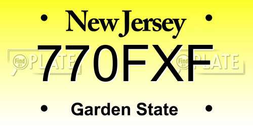 770FXF New Jersey License Plate