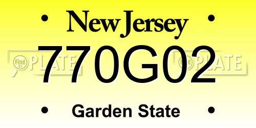 770G02 New Jersey License Plate
