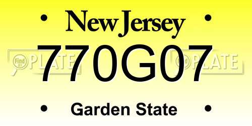770G07 New Jersey License Plate