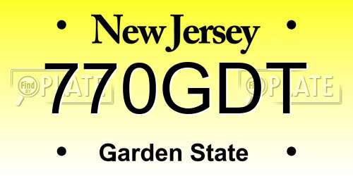 770GDT New Jersey License Plate