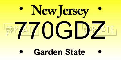 770GDZ New Jersey License Plate