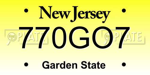 770GO7 New Jersey License Plate
