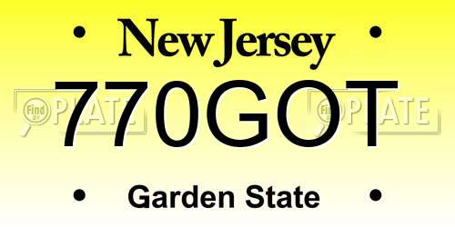 770GOT New Jersey License Plate