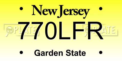 770LFR New Jersey License Plate