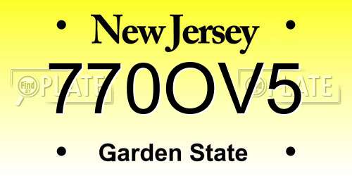 770OV5 New Jersey License Plate