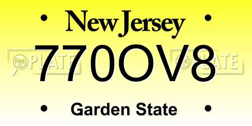 770OV8 New Jersey License Plate