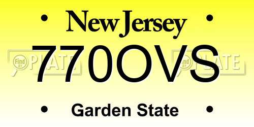 770OVS New Jersey License Plate