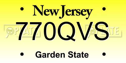 770QVS New Jersey License Plate