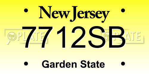 7712SB New Jersey License Plate