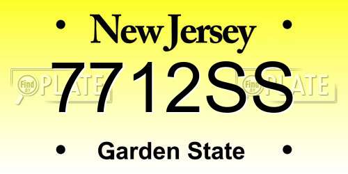 7712SS New Jersey License Plate