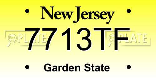 7713TF New Jersey License Plate