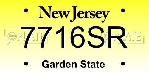 7716SR New Jersey License Plate
