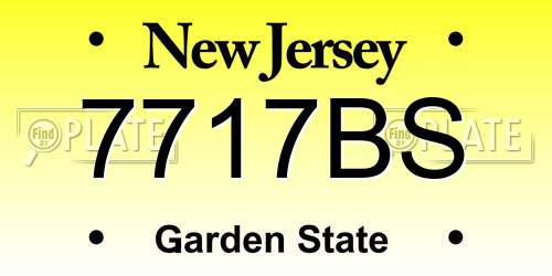 7717BS New Jersey License Plate