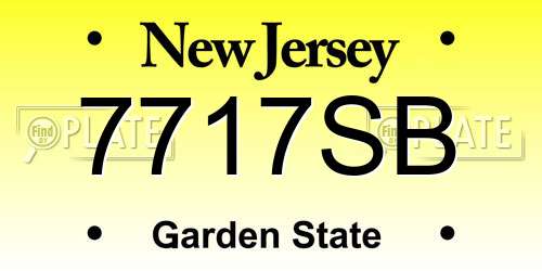 7717SB New Jersey License Plate