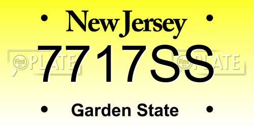 7717SS New Jersey License Plate
