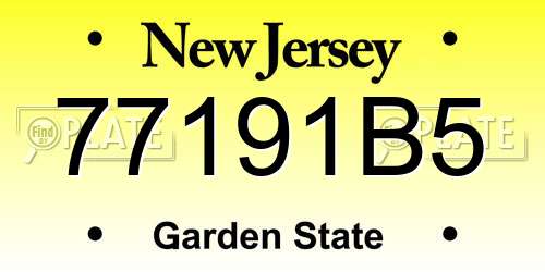 77191B5 New Jersey License Plate