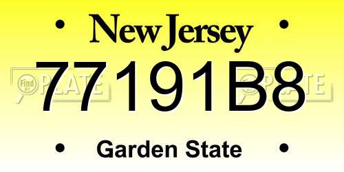 77191B8 New Jersey License Plate