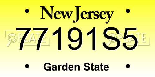 77191S5 New Jersey License Plate