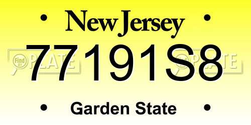77191S8 New Jersey License Plate
