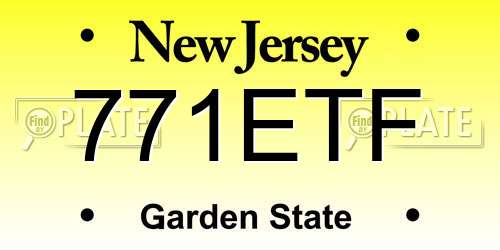 771ETF New Jersey License Plate