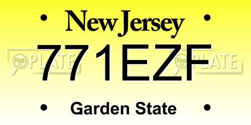 771EZF New Jersey License Plate