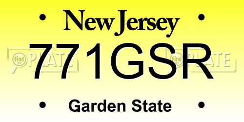 771GSR New Jersey License Plate