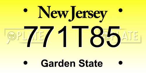 771T85 New Jersey License Plate
