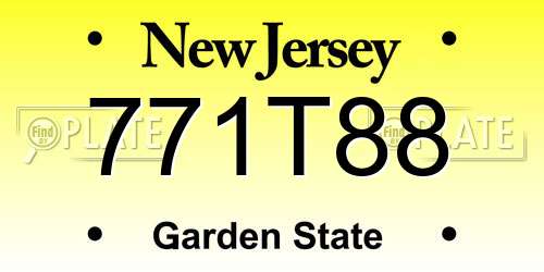 771T88 New Jersey License Plate