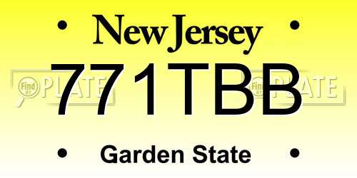771TBB New Jersey License Plate